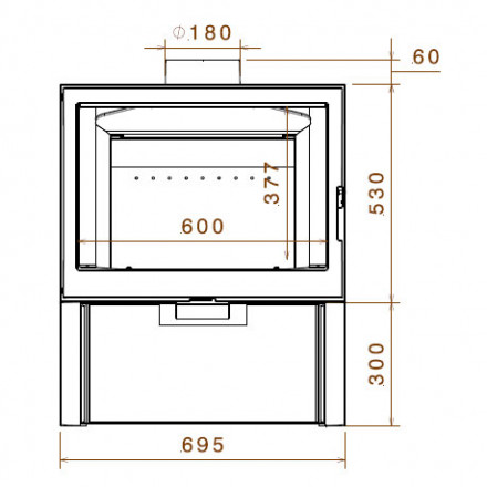 Печь LCI 7 GFR Stove, стекло справа (Liseo Castiron)