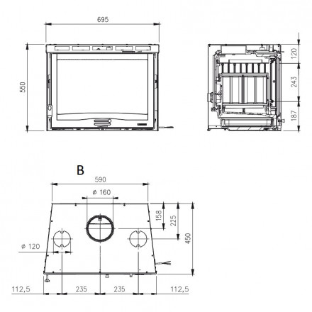 Каминная топка Inserto 70 Ventilato (La Nordica)