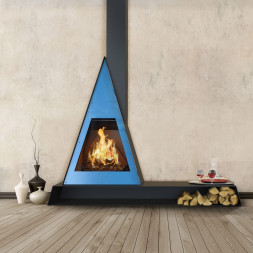 Печь-камин Breda, фронтальный, верт.труба справа, чёрный, RAL (Traforart)