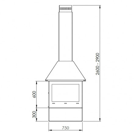 Печь-камин Sandra, пристенный, черный (Traforart)
