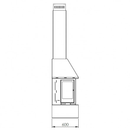 Печь-камин Sandra, пристенный, черный (Traforart)