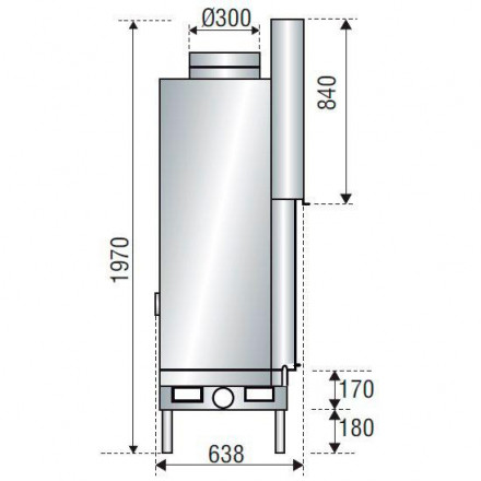 Каминная топка F 1600 simple face BN3 (Axis)