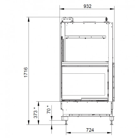 Каминная топка ECOMONOBLOCCO WT 66L N11 (Palazzetti)