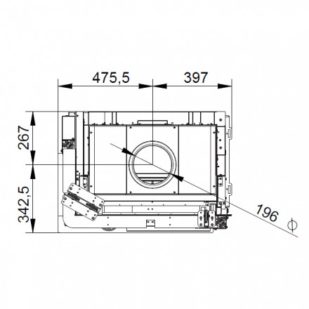Каминная топка ECOMONOBLOCCO WT 66L N11 (Palazzetti)