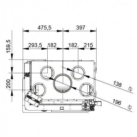 Каминная топка ECOMONOBLOCCO WT 66L V11ET (Palazzetti)