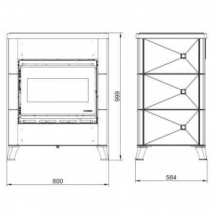 Печь камин ELSA, Ceramica beige (Palazzetti)