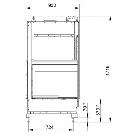 Каминная топка ECOMONOBLOCCO WT 66R N11 (Palazzetti)
