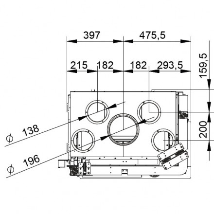 Каминная топка ECOMONOBLOCCO WT 66R V11ET (Palazzetti)