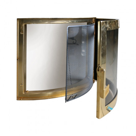 Дверца каминная 9056, со стеклом, золото (Aito)
