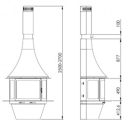 Печь-камин Lorena, пристенный, RAL (Traforart)