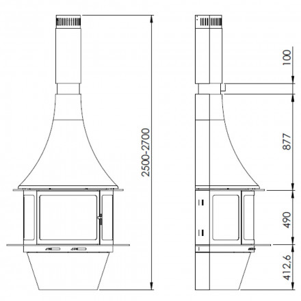 Печь-камин Lorena, пристенный, RAL (Traforart)