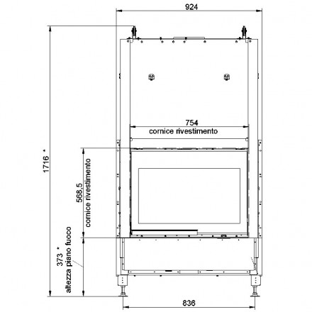 Каминная топка  ECOMONOBLOCCO WT 78F N12 (Palazzetti)