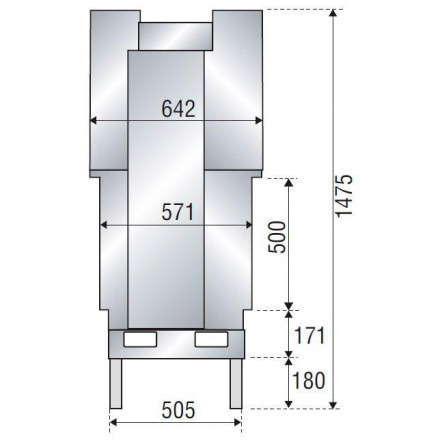 Каминная топка H 1200 double face BG1 (Axis)