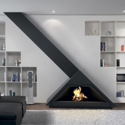 Печь-камин Madrid, наклонная труба влево, черный (Traforart)