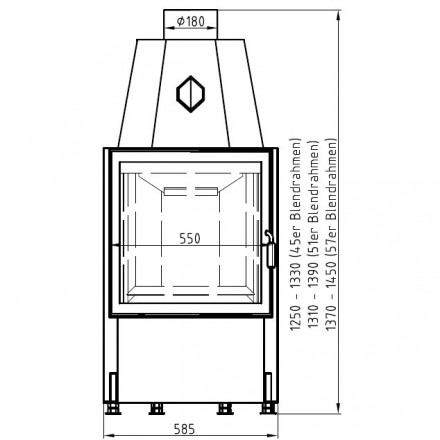 Каминная топка 600/57 RK ECOplus, рамка хром (Hark)