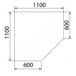 Предтопочный лист VPL021-INBA, 1100х1100, зеркальный (Вулкан)
