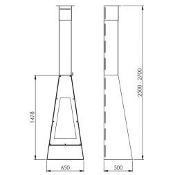 Печь-камин Toscana, черный, RAL (Traforart)