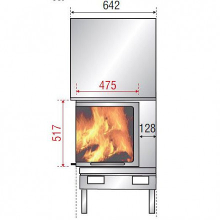 Каминная топка H 1200 right lateral glass (Axis)