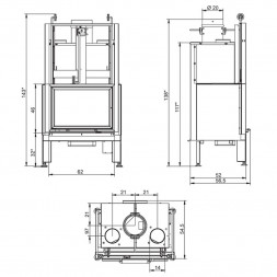 Каминная топка Monoblocco EL 64 frontale (Palazzetti)