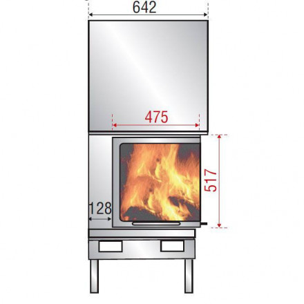 Каминная топка H 1200 left lateral glass BG2 (Axis)