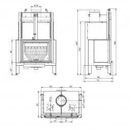 Каминная топка Monoblocco EL 86 frontale (Palazzetti)