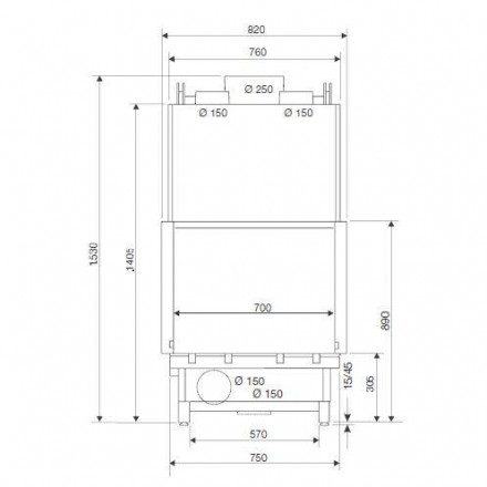 Каминная топка Absolu 800 Angle G, стекло слева (RLD)