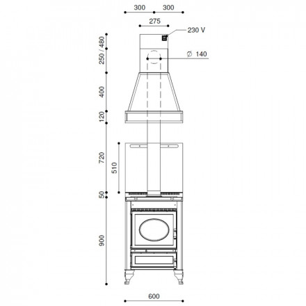 Печь камин Country 60L (J. Corradi)