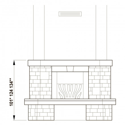 Камин облицовка Valcamonica corner (Palazzetti)