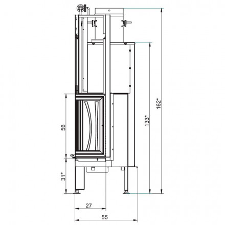 Каминная топка Monoblocco EL78 sx (Palazzetti)