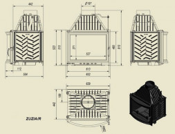 Каминная топка Zuzia/R (панорама) (Kratki)