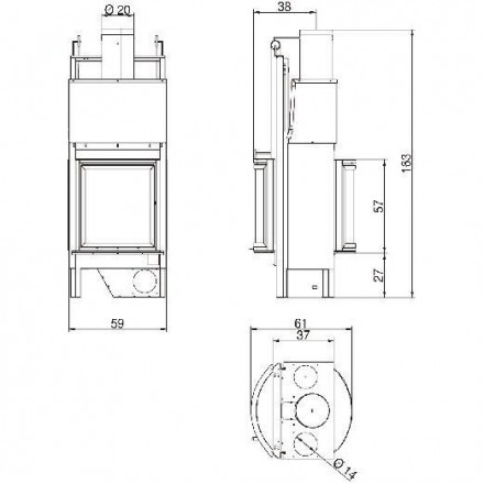 Каминная топка Ecomonoblocco 45 bifacciale (Palazzetti)