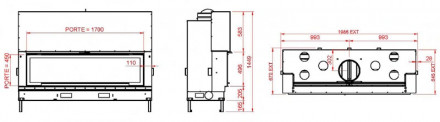 Каминная топка AX-H 1600 XXL WS (Axis)