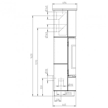 Печь DELIA EXTRA SERPENTINO, чёрный (Thorma)