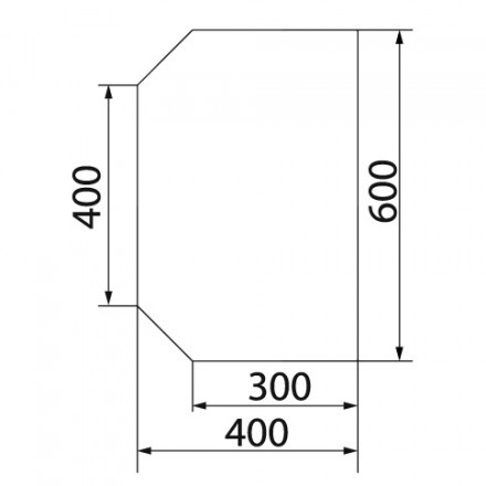 Предтопочный лист VPL064-R9005, 400х600, черный (Вулкан)