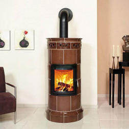 Печь Bella Rosa 11 Viva ECOplus, hellbraun, черная рамка + компл.труб (Hark)