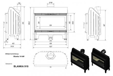 Каминная топка Blanka 910 (Kratki)