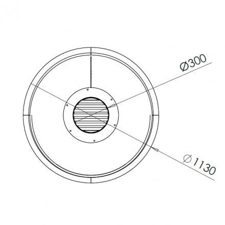 Камин Zeus, со стеклом, черный, H=2.4 (Traforart)