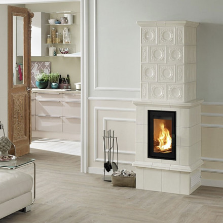 Печь камин  Bella Rosa 13 ECOplus, cashmer, черная рамка + кер.решетка LK (Hark)