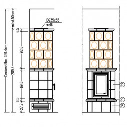 Печь камин  Bella Rosa 13 ECOplus, cashmer, черная рамка + кер.решетка LK (Hark)