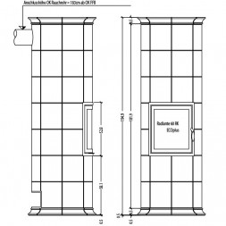 Печь камин Bella Rosa 5 ECOplus, creme-wei, рамка хром (Hark)