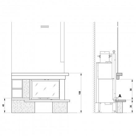 Камин облицовка Liverpool dx, Yellow Quartzite, с балкой, под MBL 78 dx (Palazzetti)