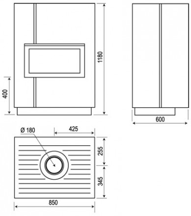 Печь-камин XS01 Ivoire, слоновая кость (Axis)