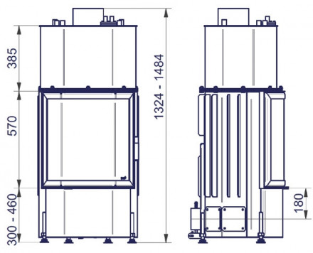 Каминная топка 600/57 K WW ECOplus, черная (Hark)