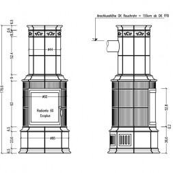Печь камин Bella Rosa Klassik 2 ECOplus, cashmere, рамка хром (Hark)