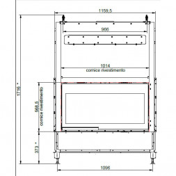 Каминная топка ECOMONOBLOCCO WT 16:9F V12 (Palazzetti)