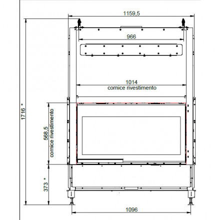 Каминная топка ECOMONOBLOCCO WT 16:9F V12 (Palazzetti)
