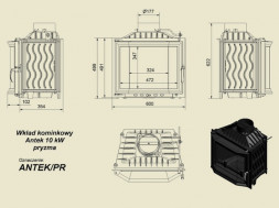 Каминная топка Antek/PR (призма) (Kratki)