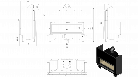 Каминная топка MB120/G (Kratki)
