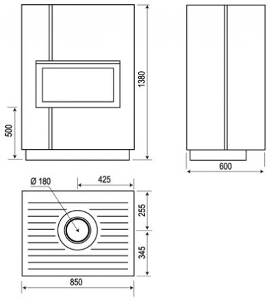 Печь-камин XS02 Noir, черный (Axis)