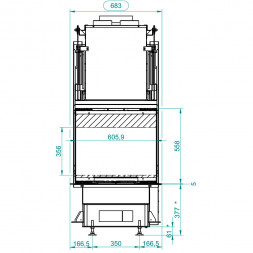 Каминная топка ECOMONOBLOCCO WT 60 3D V16 (Palazzetti)